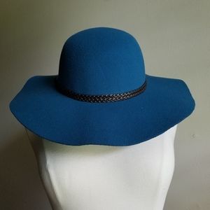 Teal Felt Floppy Hat